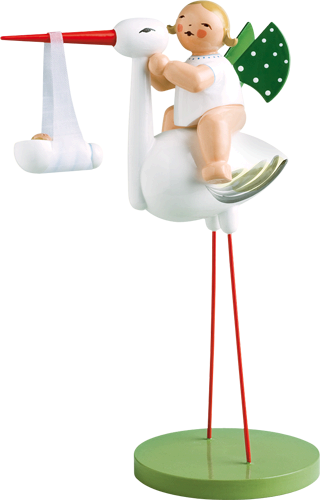 Stork with Baby - Boy<br>W&K Goodwill Angel